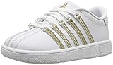 Schnürverschluss. K-Swiss Classic Vn Sneaker für Kinder, Wei� (Weiß/glitzernd), 23.5 EU