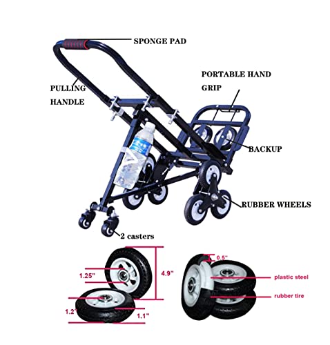 Carretilla portátil plegable para escaleras 420 lbs capacidad miniatura 5