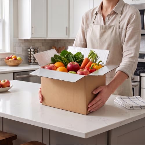 Image of ZAVOOS 12 Pack Insulated Shipping Box, 10.8'' x 7.3'' x 6.5''