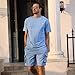 Opomelo Mens Short Sets 2 Piece Outfits - Casual Summer Short Sleeve Sweatsuits Sets for Men with Cargo Pocket
