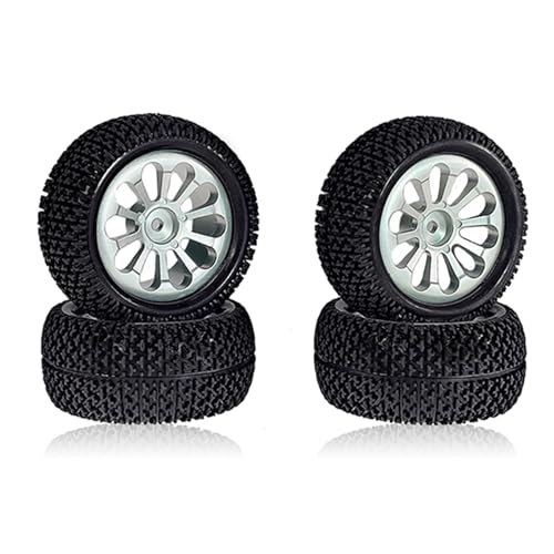 RC�J�[�̕i���� For MJX For Hyper For Go For Wltoys For SCY For HAIBOXING 16207 H16PL 1/14 1/12 1/8 1/16 RC�J�[�p�[�c ���^���z�C�[���n�u�z�C�[��(Silver)