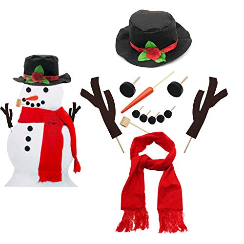 Runloon Snowman Kit, 16 Pcs DIY Snowman Decorating Kit/Snowman Making Kit for Outdoor Funny Toys Decoration, Christmas Holiday New Year Decoration Gift and Winter Party(Large Size)