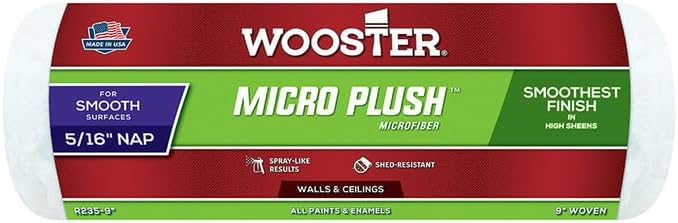 12 Pack of 9″ x 5/16″ Nap Wooster Brush Company R235 Micro Plush Professional Roller Cover