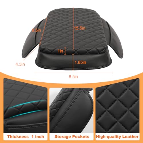 OKLSG Center Console Cover for 2015-2022 Chevrolet Colorado GMC Canyon Armrest Cover Colorado Console Lid Protector 2021 Colorado Interior Accessories (Smooth Leather) by OKLSG - Image 3