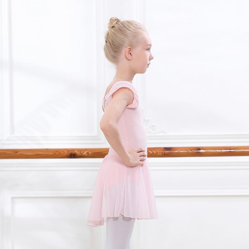 Vista 5 de DIPUG Leotardos de ballet para niñas, combo de leotardo de baile extraíble para niñas pequeñas
