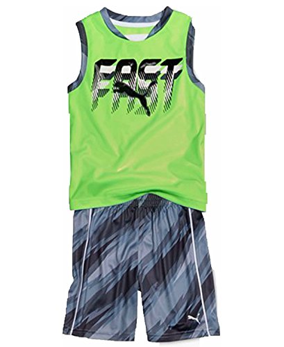 PUMA 2-Pc. Graphic-Print Tank Top & Shorts Set Size 4 Green