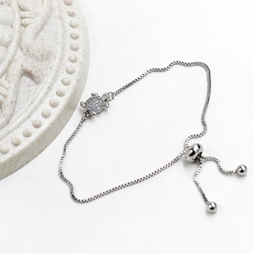 Yongxu Pulseira fofa e moderna de tartaruga marinha, elemento oceânico, ajustável, fecho bolo, simbo