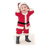 ANDRESLAD Conjunto De Mameluco De Algodón Gorro De Papá Noel Ideal Para Recién Nacidos