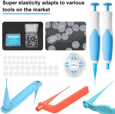 Skin Tag Remover Kit - 20Pcs Skin Tag Removal Rubber Bands Large Size (5mm-8.5mm) & 20Pcs Skin Tag Removal Bands Small to Medium Sized (2mm-4mm) & 40Pcs Alcohol Pads (A 20+20+40)