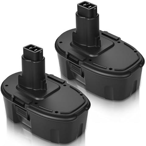 2 Pack 3.6Ah Ni-Mh DC9098 DC9098 DC9096 18 Volt Replacement Battery Compatible with Dewalt 18V Battery DW9096 DW9098 DW9099 DE9095 DE9098 DE9091(Black) Cover