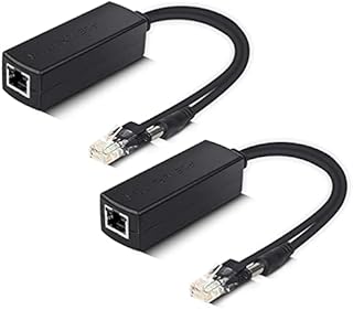 Active PoE Splitter - Power Over Ethernet Splitter Adapter, 48V to 12V, IEEE 802.3af Compliant, 10/100Mbps PoE Splitter for Surveillance Camera, WAP and VoIP Phone, up to 100m, 2 Pack