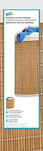 Honey-Can-Do Bamboo Wicker Corner Hamper 24-Inches Tall, Natural