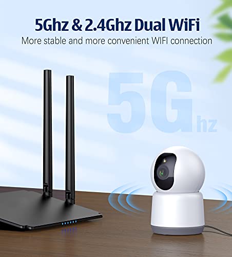 Lametuty 5Ghz/2.4Ghz Dual WiFi Dog Camera, 4MP Baby Monitor Camera with Free App, Full Color in Night with Spotlight, Home Security Camera for Cat/Pet/Elder/Nanny, 2 Way Audio, Motion Human Detection - Image 4