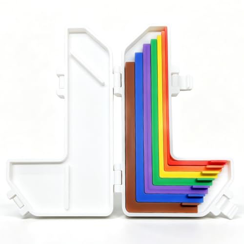 Paper Crafting Alignment Guide Set with Case,Margin Precision Layering Matting Spacers,Precision Layering & Matting Spacers,Color Coded Size Tabs for Card Making and Scrapbooking (7Pcs)