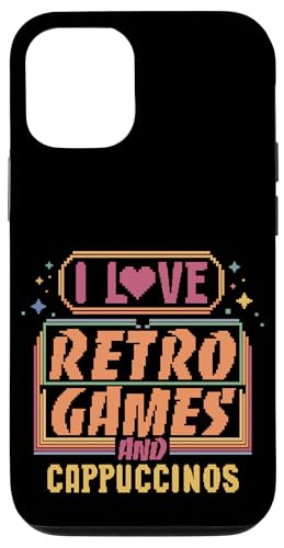 I Love Retro Games and Cappuccinos Q[}[R[q[ X}zP[X iPhone 12/12 Pro p