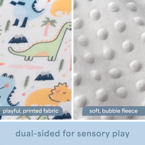 Image of S&T INC. Aura Crinkle Squares Baby Toys, 6 Inch x 6 Inch, Dinosaur Hearts, 2 Pack