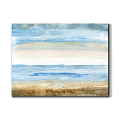 Renditions Gallery Seaside II Wall Art, Golden Sand and Blue Water, Beautiful Relaxing Summer Artwork, Premium Gallery Wrapped Canvas, Ready to Hang, 12 in H x 18 in W, Made in America Print