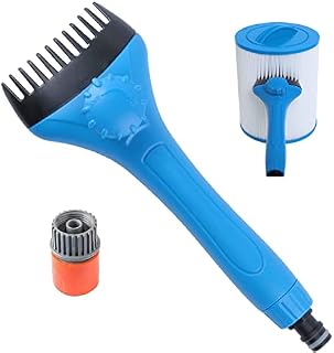 Poweka Swimming Pool Filter Cartridge Cleaner Tool, Spa & Hot Tub Filter Cartridge Cleaning Tool with Adapter - Removes Dirt/Debris from Pool Filters