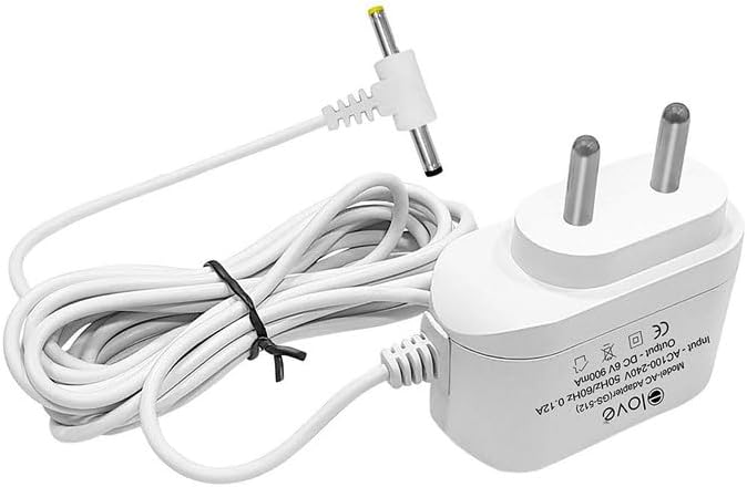 6V AC/DC BP Adapter for Blood Pressure Monitor/BP Machine Adapter with 10 Feet Cord - White