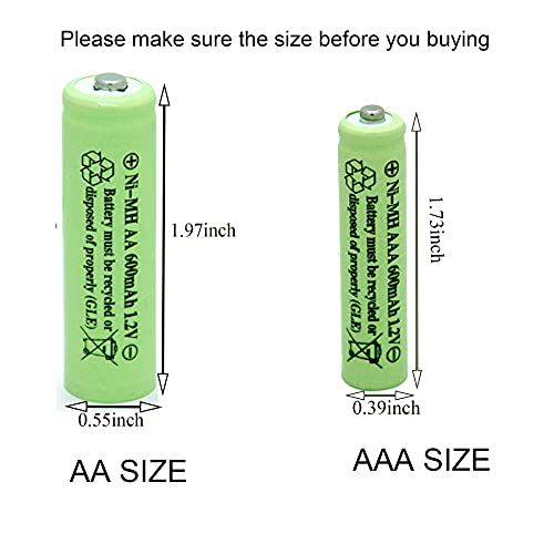 image for QBLPOWER Solar Light Batteries AAA Triple A NIMH 600mAh 1.2V Rechargea