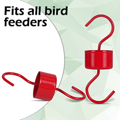 Metal Ant Moat for Hummingbird Feeders, Red Hummingbird Feeder Ant Guard, 4 Hooks with 4 Brushes - Thumbnail 4