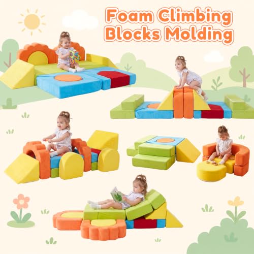 Image of Foam Climbing Toys for Toddlers, 13pcs Soft Play Climbing Blocks