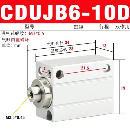 Vérin compact CUJB résistant aux espaces restreints pour stopper les pannes d'alignement