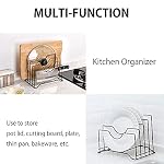 Countertop Pan Pot Rack Lid Holder Multipurpose Space Saving Organizer Chopping Board Tawa Stand Kitchen Rack (Classic, Tiered Shelf, Medium) - Image 6