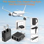 European to America/Canada Travel Plug Adapter, 5 Pack Universal Converter for European to American/Canada Power Outlets