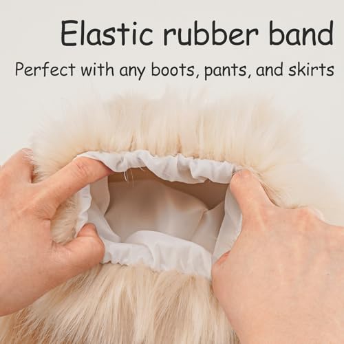 Image of Furry Leg Warmers, Women Faux Fur Leg Warmers Furry Fuzzy Winter Boot Cuffs Cover (1 Pair)