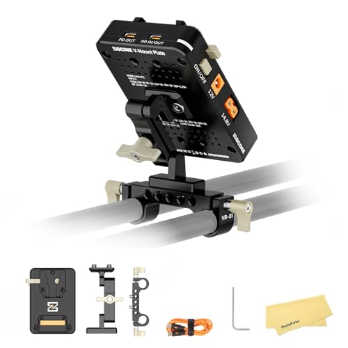 ZGCINE VM-VP2 kit3 V Mount Battery Plate supports USB-C PD Input, offers USB-C PD, DC, D-Tap, and BP Output for Photography and Videography Devices