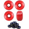 TGM Skateboards Skateboard Wheels with ABEC 7 Bearings and Spacers (Red, 52mm)