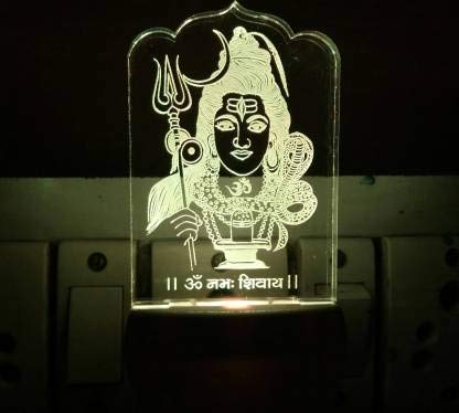 JENIS 3D Illusion LED Light Night Lights for 7 Colors Led Changing Lighting Bedroom Decoration Decorative Lighting Gifts for Boys Girls Kids Baby Friends GOD SHIVJI (BHOLENATH) Night Lamp