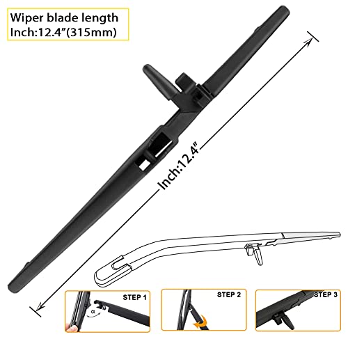 Autoboo 24"+20" Windshield Wipers With 12 Inch Rear Wiper Blade Replacement For Toyota 4Runner 2010 2011 2012 2013 2014 2015 2016 2017 2018 2019 2022-Original Factory Quality (Pack Of 3) #TOP1