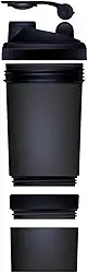 Garrafa Coqueteleira Shaker com Repartição Suplementos e Porta Cápsulas 500ml para Academia