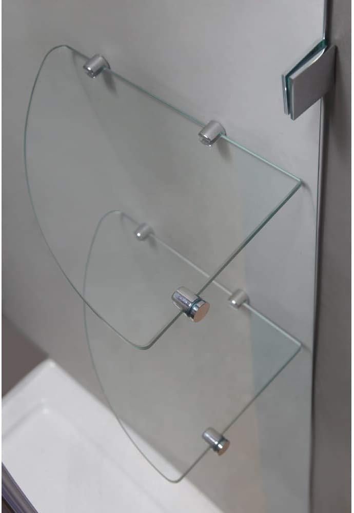 Aston Nautis GS 58" x 72" Completely Frameless Hinged Shower Door with Glass Shelves, Polished Chrome