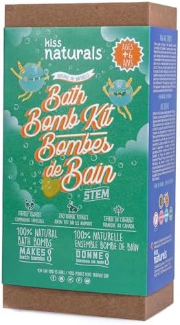 Kiss Naturals Bath Bomb Kit - 100% Natural DIY Bath Bomb Kit for Kids, an Educational Bath Bomb Making Kit Science Activity with Organic Ingredients, Reusable Mold, Customizable Colors & Scents 2 41POhVHCqHL. AC