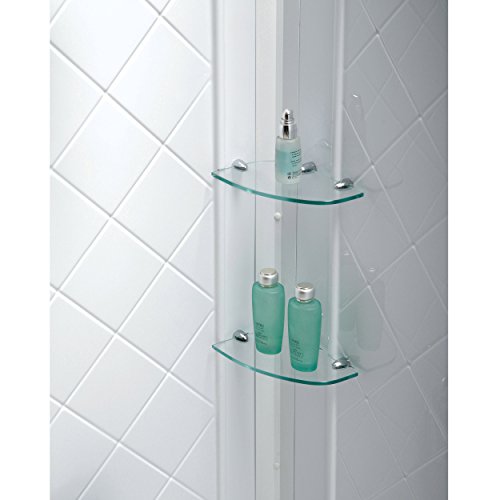 DreamLine 32 in. D x 48 in. W x 76 3/4 in. H Center Drain Acrylic Shower Base and QWALL-5 Backwall Kit In White, DL-6070C-01