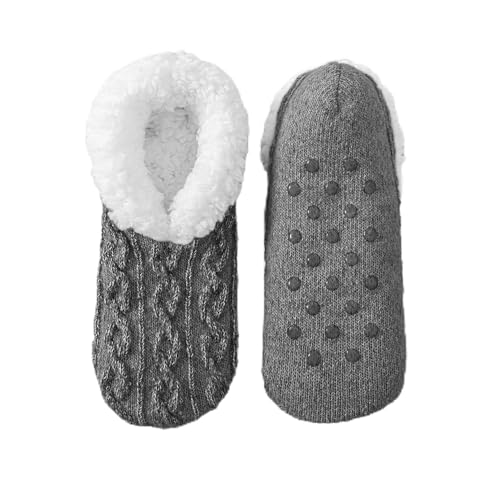 Image of Fluffy Fuzzy Slipper Socks with Grips for Women & Men for House | Unisex, Non-Slip, Thick Fleece Lined, Warm, Cozy, Sleeping, Winter, Cold Weather, Indoor Floor
