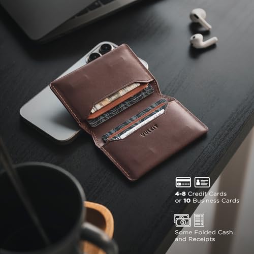 Image of VULKIT Slim Minimalist Card Holder RFID Blocking Leather Credit Card Holder Front Pocket Wallet Magnetic Closure