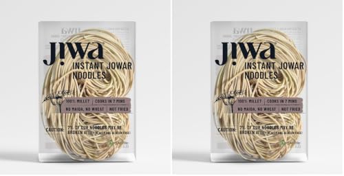 Image of Jiwa Instant Jowar Noodles | Hakka Noodles | Cooks in 7 Minutes | Ready to Cook | 100% Millet | No Maida, No Atta | Not Fried | Gluten Free | 200 G (Pack of 2)