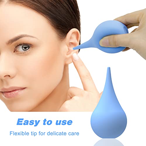 Rubber Suction Ear Syringe, Reusable Ear Cleaner Ear Washing Squeeze Bulb Cleaning Ball for Ear Wax Removal, Suitable for Adults and Children, Blue Smooth. - Image 3