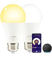 HVS Smart Light Bulbs,9W A19 E26 Dimmable Tunable Cool Warm White LED Light Bulb 2500k-6500k, APP...