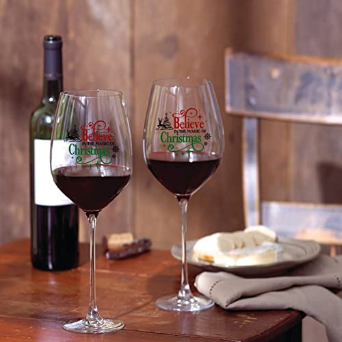 Verres à vin rouge de Noël Believe in The Magic Lot de 2 - 7