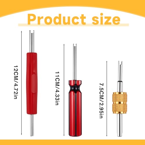 Image of 6Pcs Valve Core Wrench Tools, Tire Valve Removal Tool Installation Kit Single & Dual Head A /C Valve Stem Core Extractor for Car Bicycle Tyre Truck and Air Conditioner