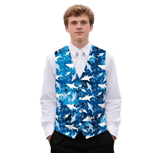 Party Suit Vest for Men Slim Fit Sleeveless Jacket Business Waistcoat Button Up Top with 2 Pockets Size S-4XL