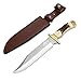 MOSSY OAK 14-inch Bowie Knife Stainless Steel Fixed Blade Full Tang Handle with Leather Sheath