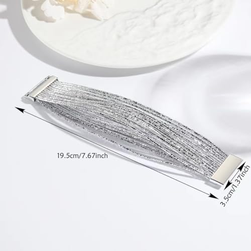 KunBead Leather Sparkly Wrap Bracelets for Women Handmade Braided Boho Multilayer Bracelet Wristband Cuff Bangle Boho Bohemian3