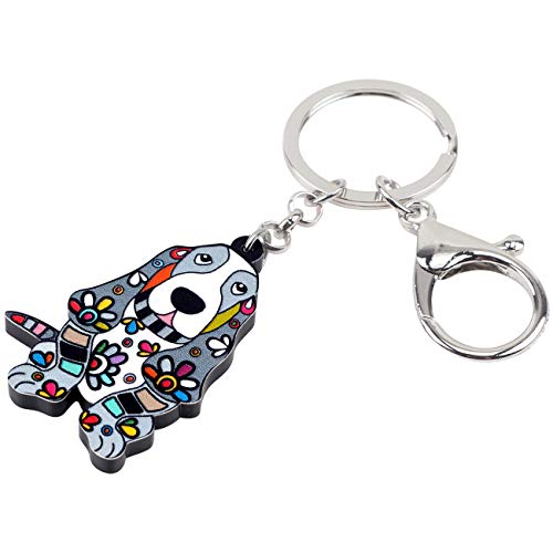 WEVENI Alloy Acrylic Basset Hound Keychain Pet Dog Key Ring Enamel Charms Jewelry For Women Girls Bag Car Wallet3