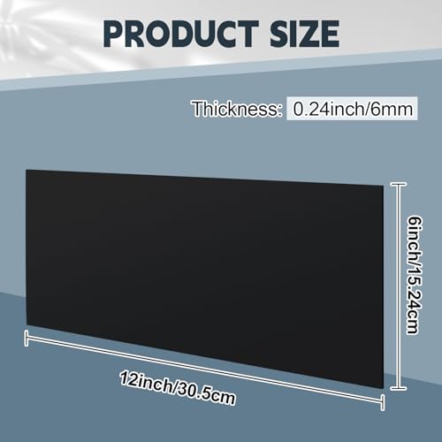 Image of Sasylvia 2 Pcs Black HDPE Sheet 1 /4 inch Thick, 6 inch x 12 inch HDPE Plastic Sheet Flexible High Density Polyethylene Board Solid Plastic Block for DIY Projects for Machining Home